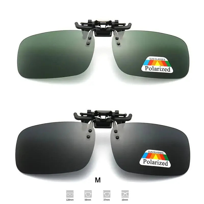 Lunettes de soleil polarisées à lentilles grises, 4 couleurs, Clip rabattable UV 380, pour la conduite, la pêche, la Vision nocturne