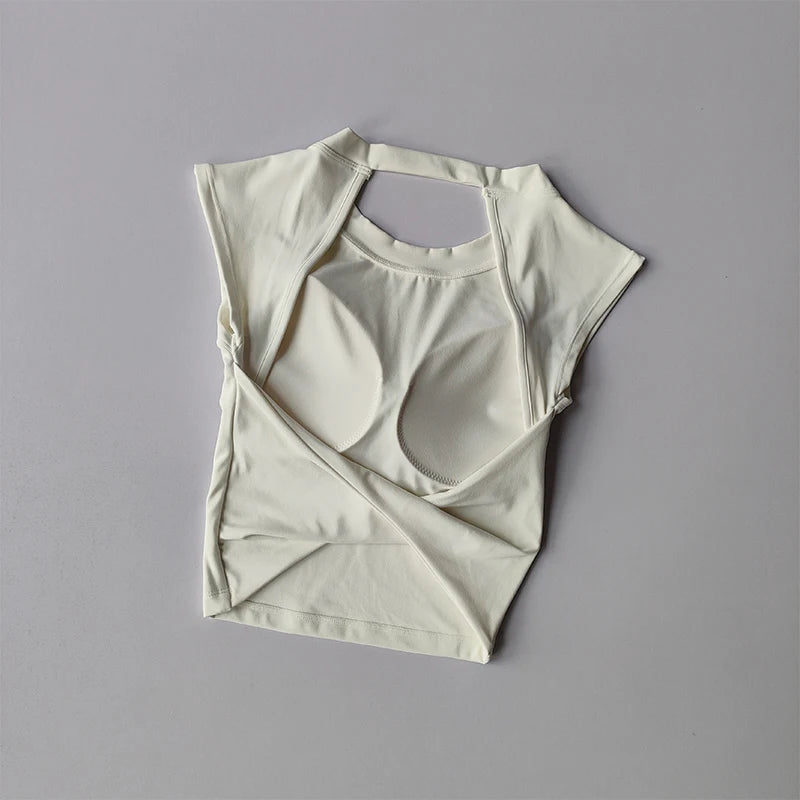 T-Shirt Sport Dos Nu Femme — Yoga Amincissant Séchage Rapide Moulant
