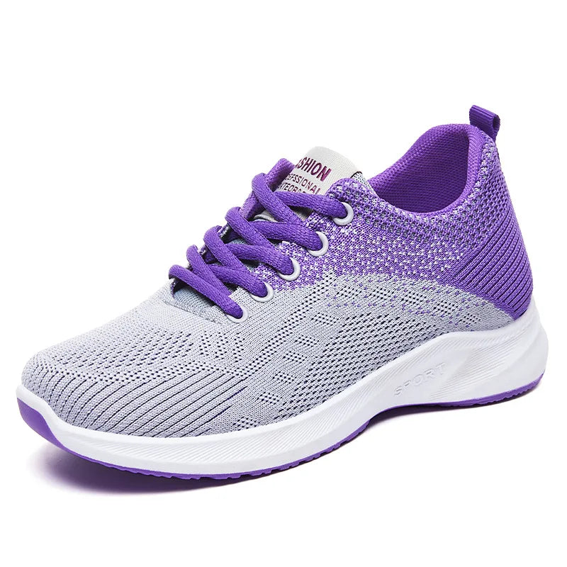 Women's Tennis 2025 Women's Vulcanized Shoes Air Mesh Lightweight Soft Sneakers Women's Flats Lace-Up Platform Casual Shoes Women's Sneakers