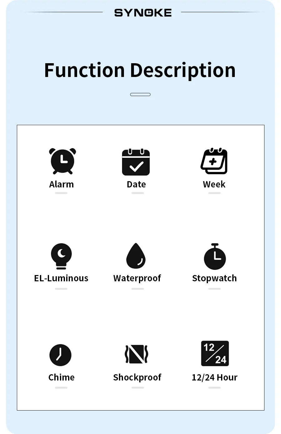 Montre numérique étanche sport multifonction — extérieur, course, étudiant, sept couleurs