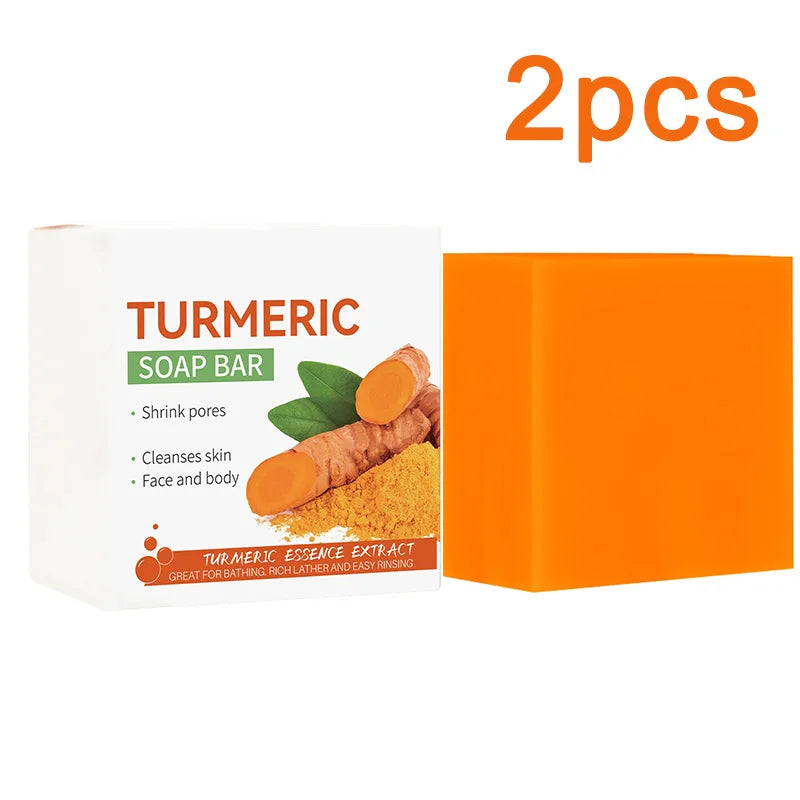 Savon au curcuma fait à la main, nettoyage du corps, éclaircissant, aisselles foncées, jambes, nettoyant pour le visage, soins pour la peau tendre, beauté