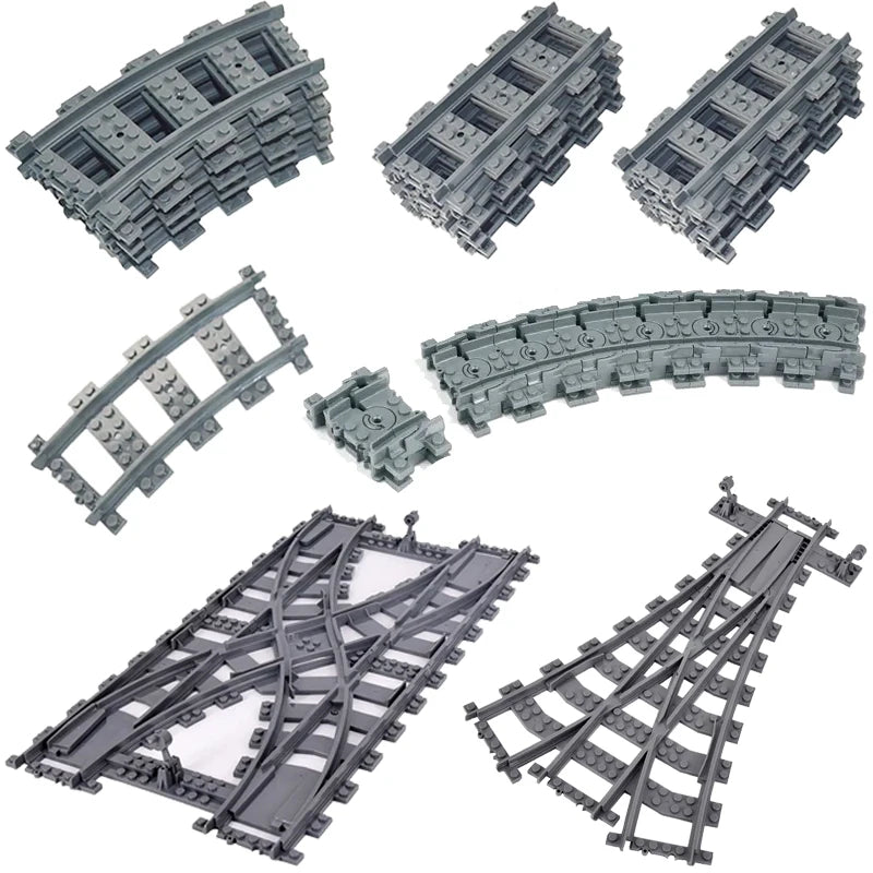 R64.Cambio-Tren urbano flexible, vías blandas, rectas y curvas, construcción de noches, modelos creativos, ferrocarril, juguetes para niños, regalos, nuevo