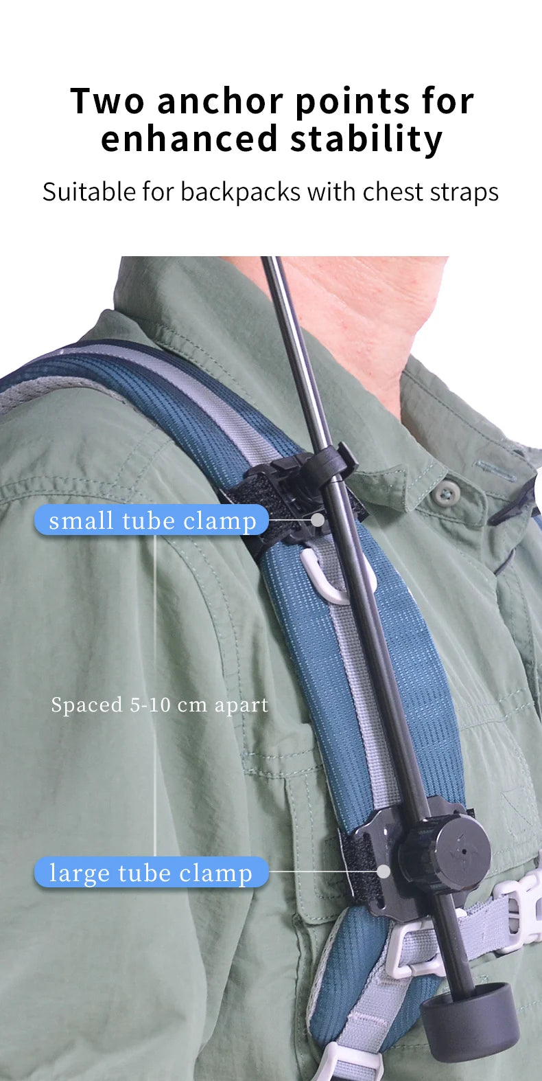 Clip Parapluie pour Sac à Dos Mains Libres — Randonnée & Trekking Léger