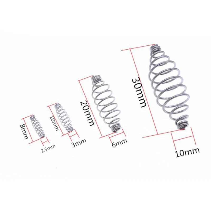 Pack of 20 olive-shaped 304 stainless steel bait feeders for carp fishing