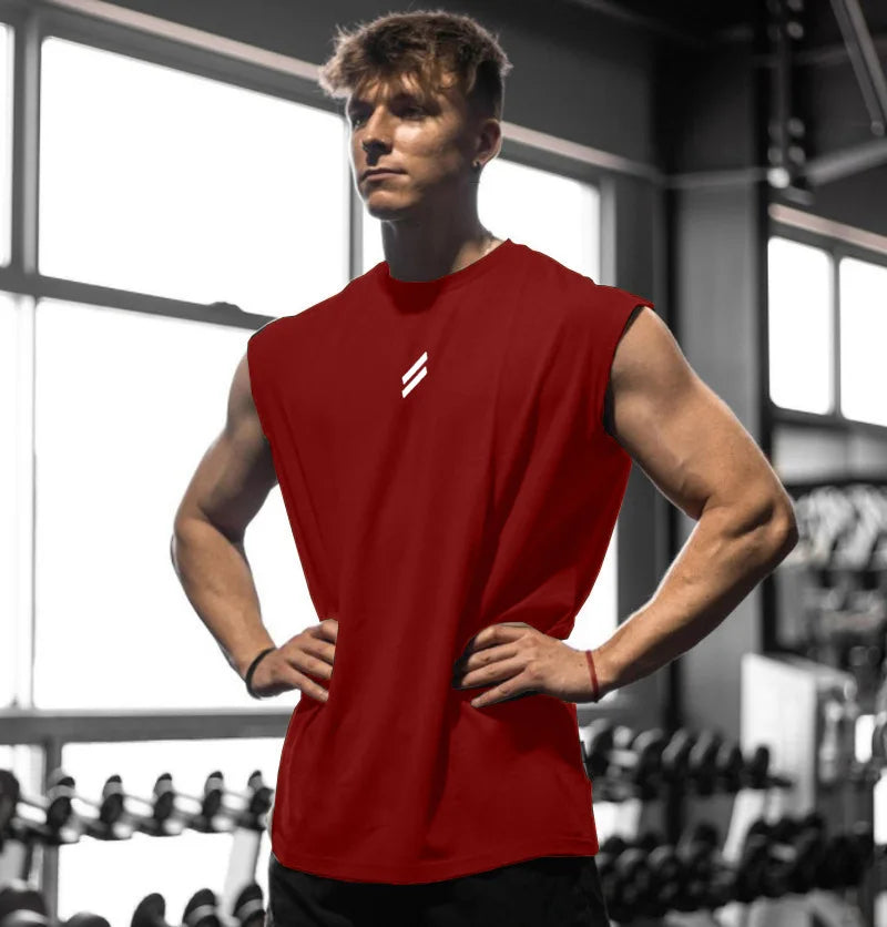 Men's Sleeveless T-shirt, Quick Dry, Fitness, Bodybuilding, Fashion, Basketball Vest, Breathable Mesh, Men's Summer Gym Tank Top
