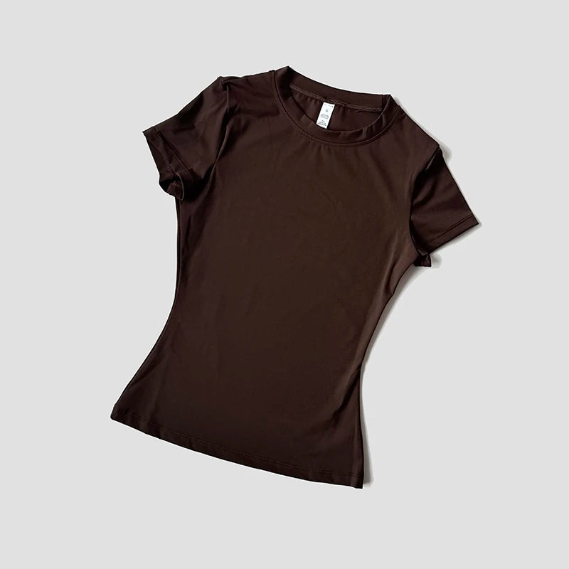 Women Seamless Yoga Top Sport T-Shirt Fitness Clothing Short Sleeve Yoga Shirt Gym Crop Top Running Activewear