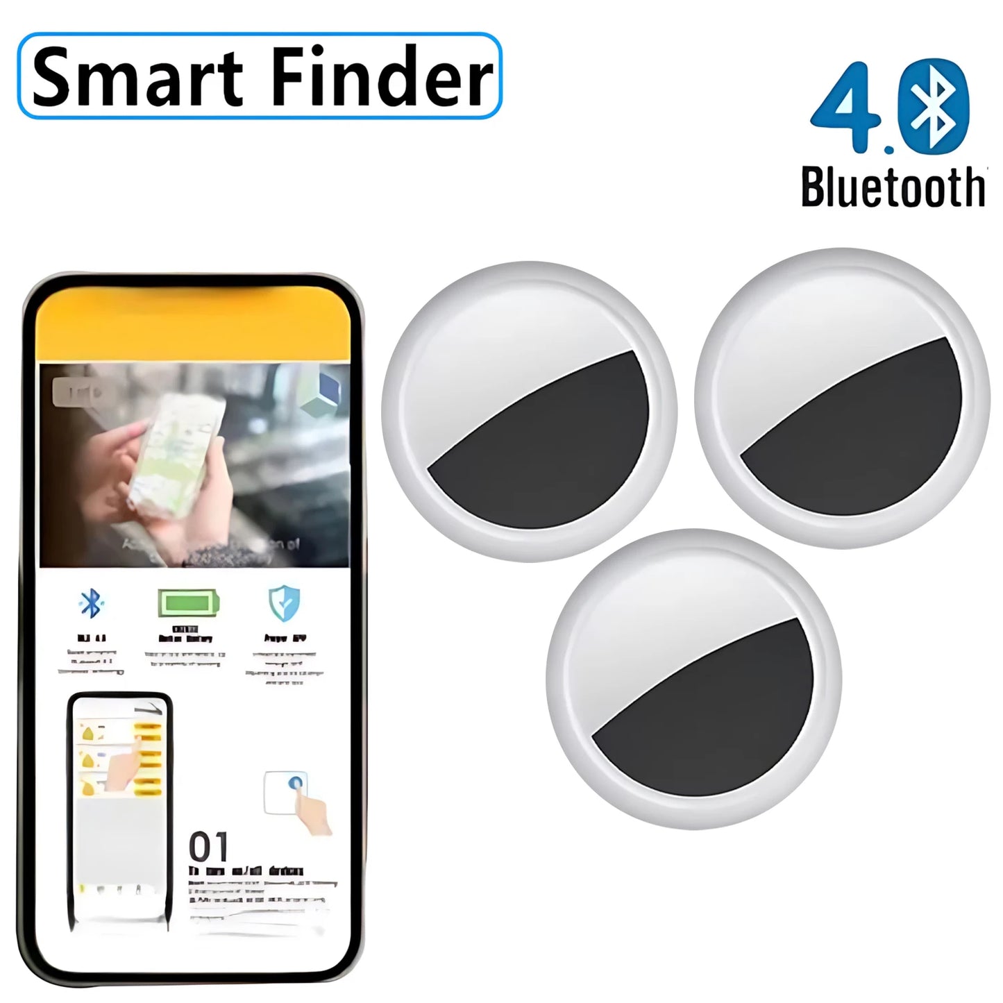 Mini rastreador GPS inteligente Bluetooth, funciona con sistema Android e iOS, rastreador de escucha, Mini localizador global, detector de llaves para mascotas