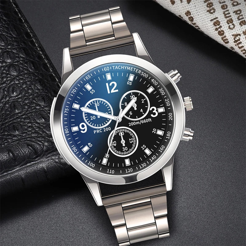 1/2 pièces montres d'affaires pour hommes montre à Quartz avec Bracelet en acier pour hommes de mode avec Bracelet (boîte non incluse)