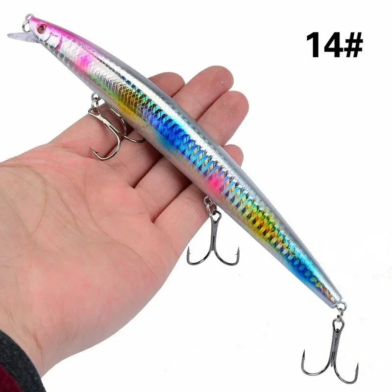 16 couleurs 18 cm 24g leurre de pêche méné Laser manivelle appât artificiel dur en plastique grand faux poisson leurres appât de pêche en mer