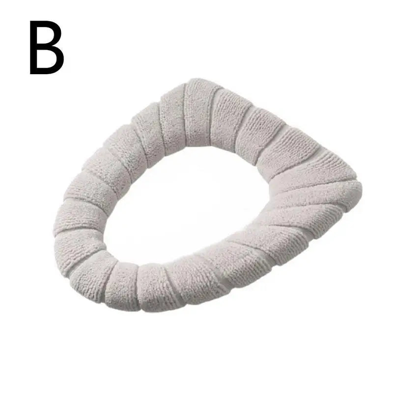 Housse Siège Toilette Hiver Tricot Doux — Lavable Forme O 37x44cm Salle Bain