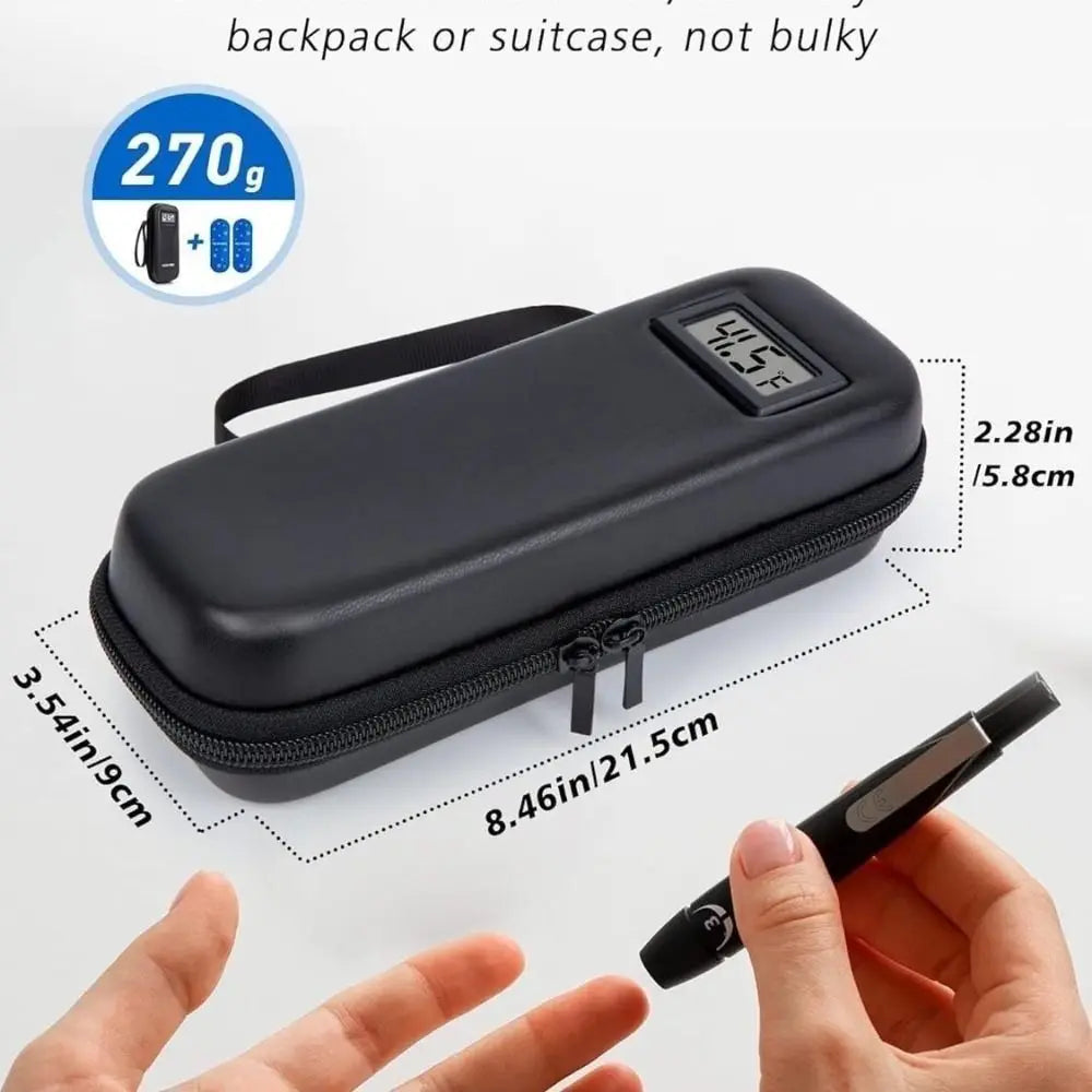 Estuche de viaje para enfriador de insulina, bolsa enfriadora impermeable con pantalla de termómetro, bolsa de almacenamiento de medicamentos para diabéticos