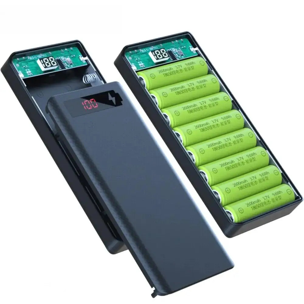 Boîtier de rangement pour batteries 8/10*18650 sans soudure, double USB, étui de batterie externe DIY, support de batterie 8/10*18650, chargeurs rapides PD