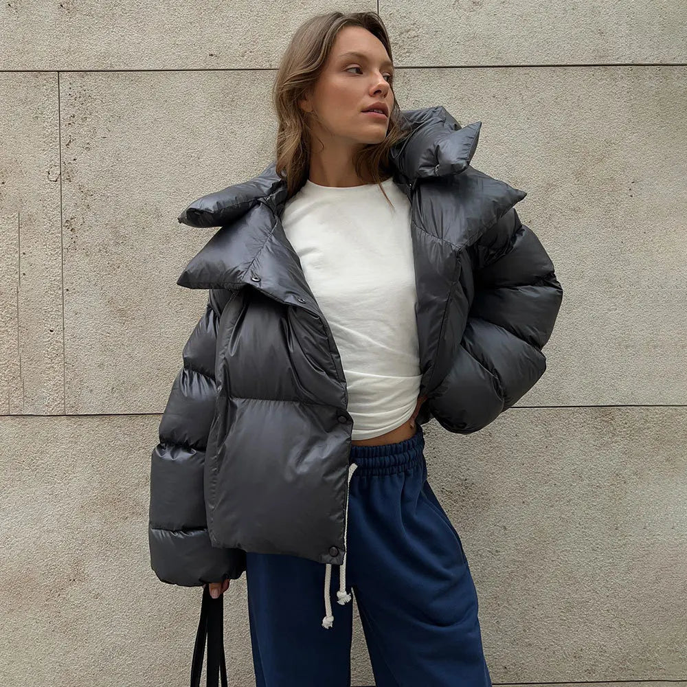 Femmes automne hiver manteau chaud épais Parkas à manches longues Parkas femme rue mode sweats à capuche femme coton rembourré veste 2025