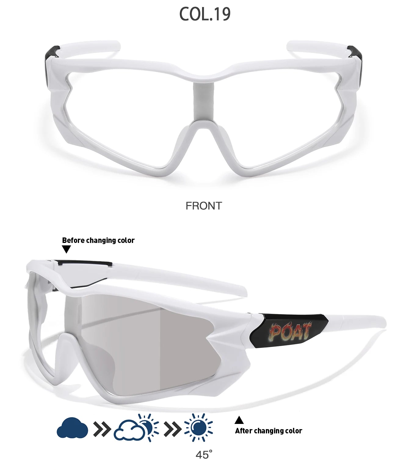 POAT tout nouveau Style lunettes de soleil photochromiques sport hommes femmes vtt vélo lunettes de vélo cyclisme pêche lunettes de course