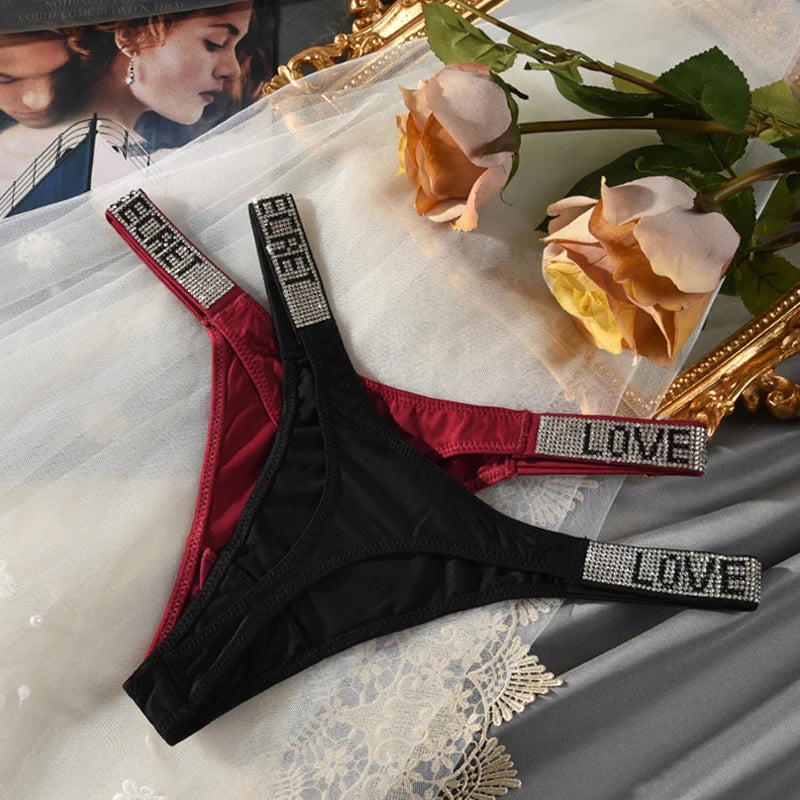 Culotte Taille Basse Strass & Diamants — String Sport Femme S-XL