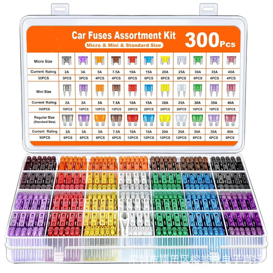 Kit Assortiment Fusibles Lame Voiture 300/180/120 Pièces — Camion Moto Circuit Boîte