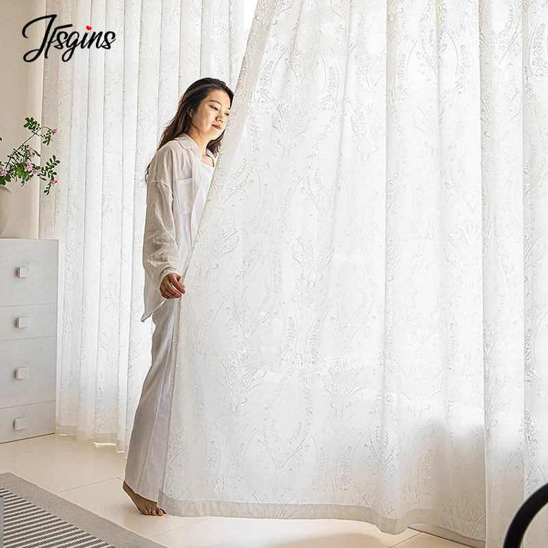 Rideau semi-transparent solide pour salon — porte de balcon, tulle, mariage, personnalisé