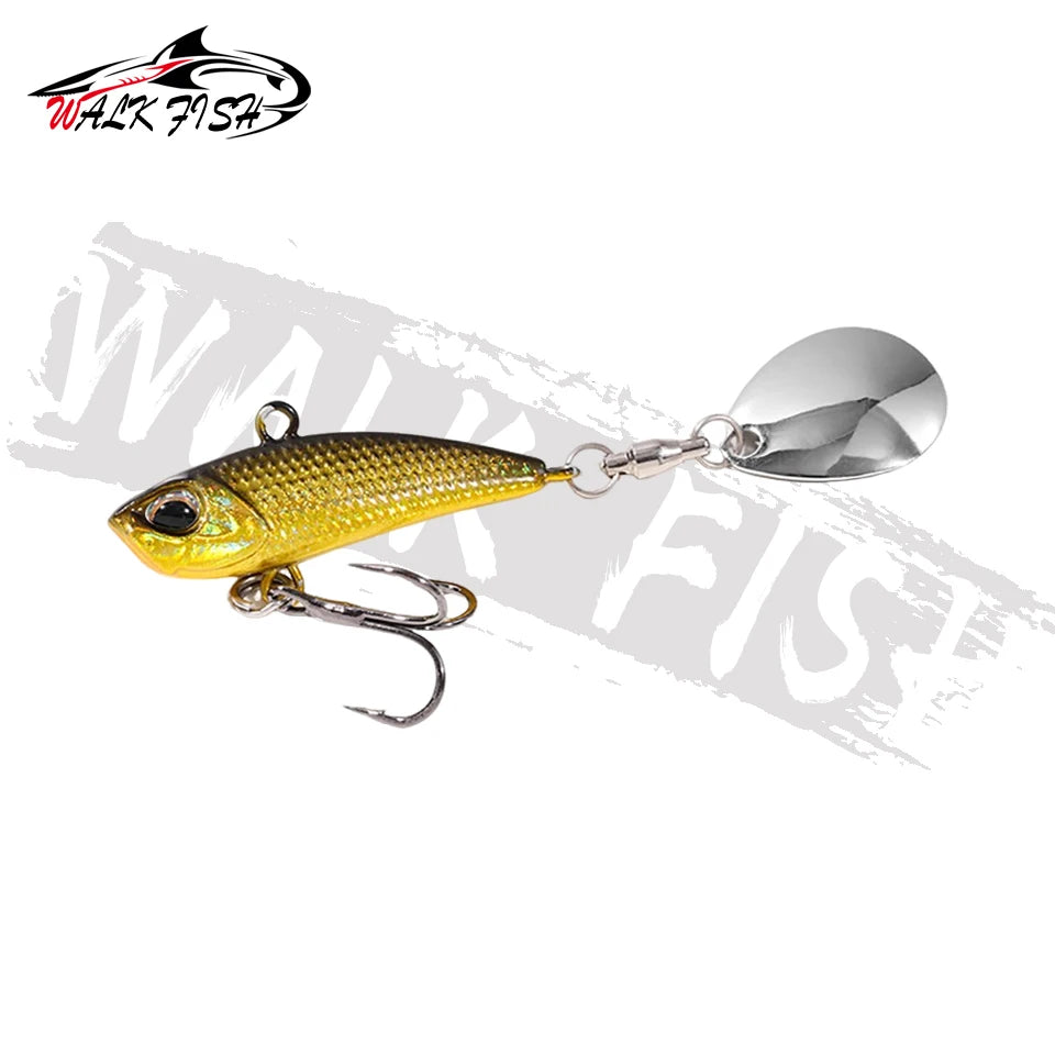 WALK FISH 7g 11g 15g 21g Spinner appât métal VIB leurre de pêche queue rotative Vibration paillettes japon Wobbler pêche à la traîne appât Pesca