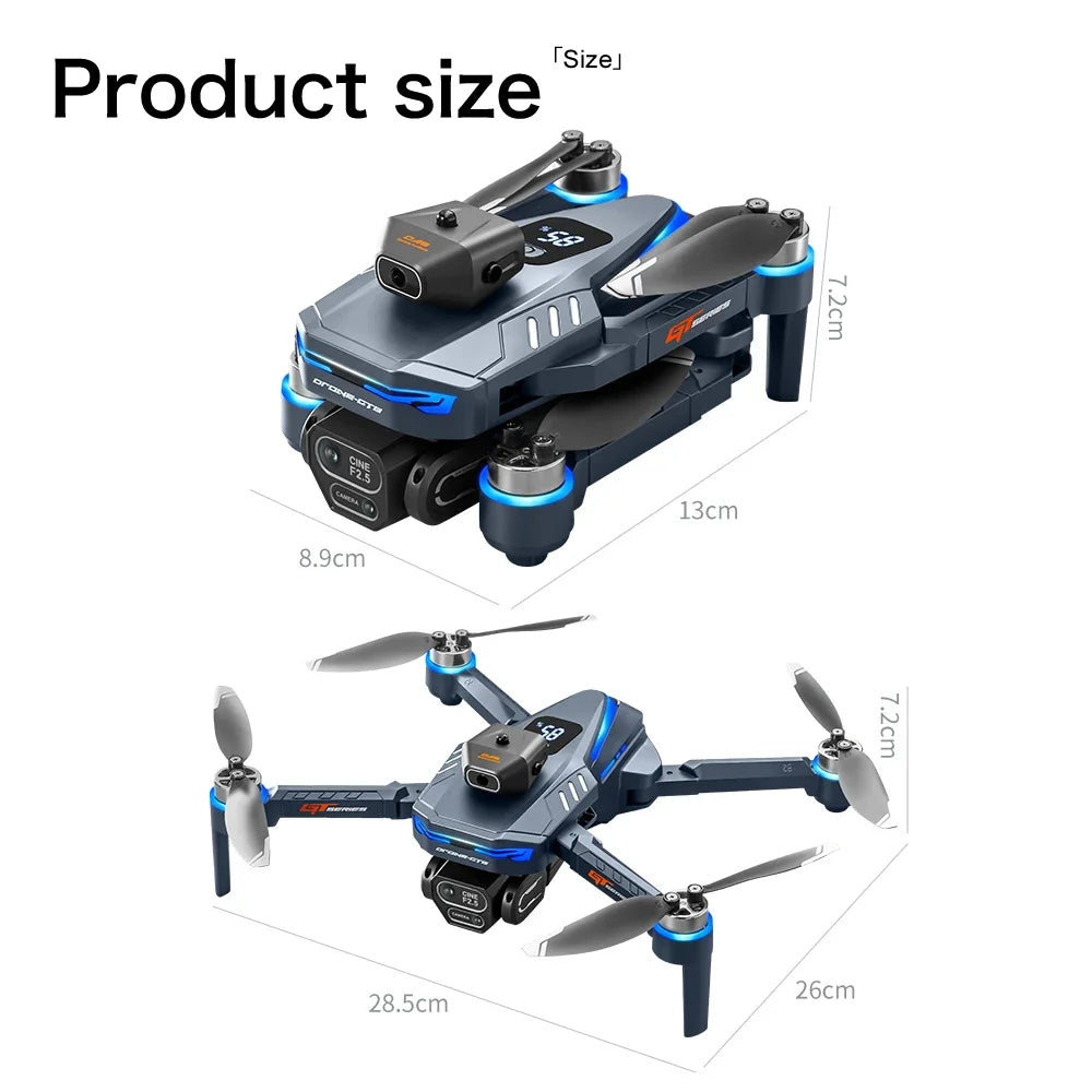 Drone GPS 8K professionnel — double caméra, moteur brushless, maintien d'altitude, quadricoptère pliable RC
