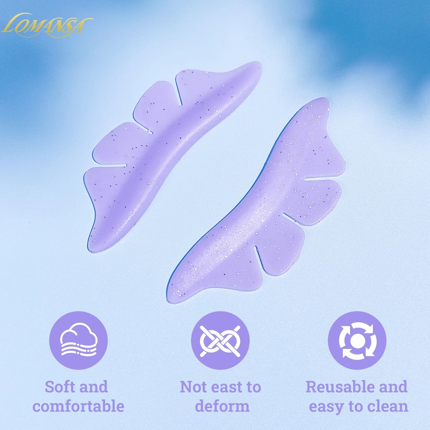 Lomansa 1 Pair Silicone Glitter Butterfly Eyelash Lift Pads Eyelash Perm Rod Shield Eyelash Lifting 3D Eyelash Curler Accessories Tool