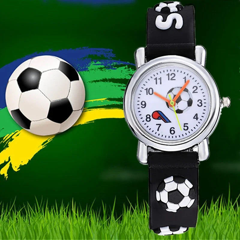 Special Offer Football Children Cute Cartoon Watches for Boys Kids Casual Silicone Strap Children Quartz Watches Kids Watch