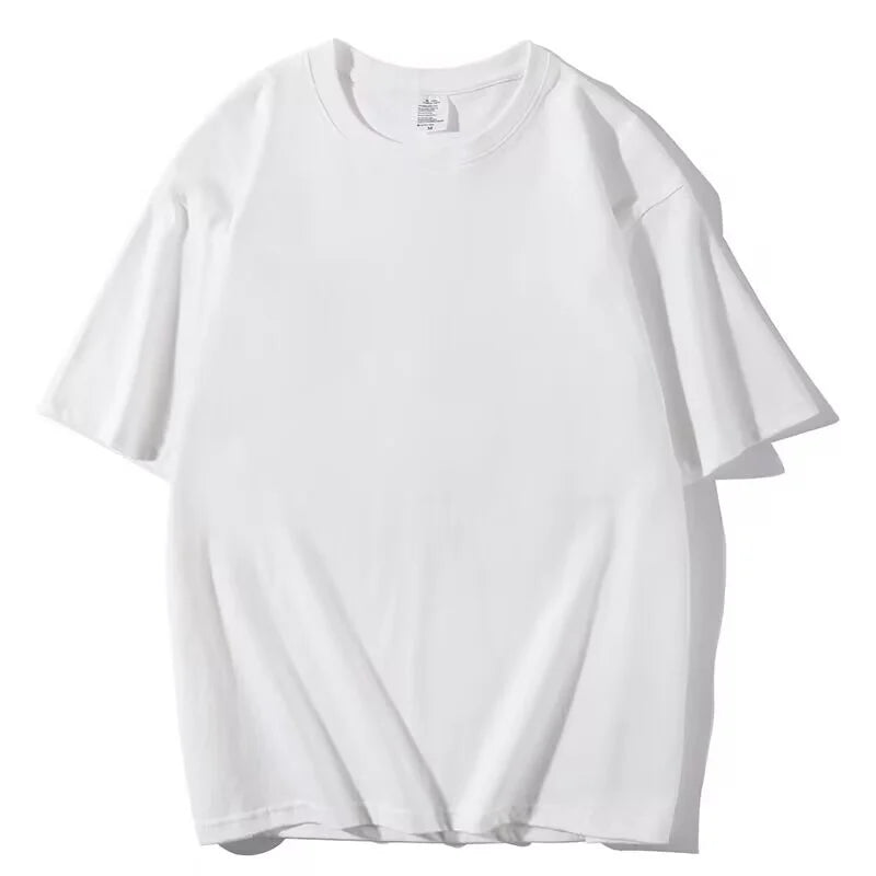 100 % algodón, manga media, para hombre y mujer, camiseta de verano holgada de manga corta informal, camiseta básica de cuello redondo de color sólido, tops