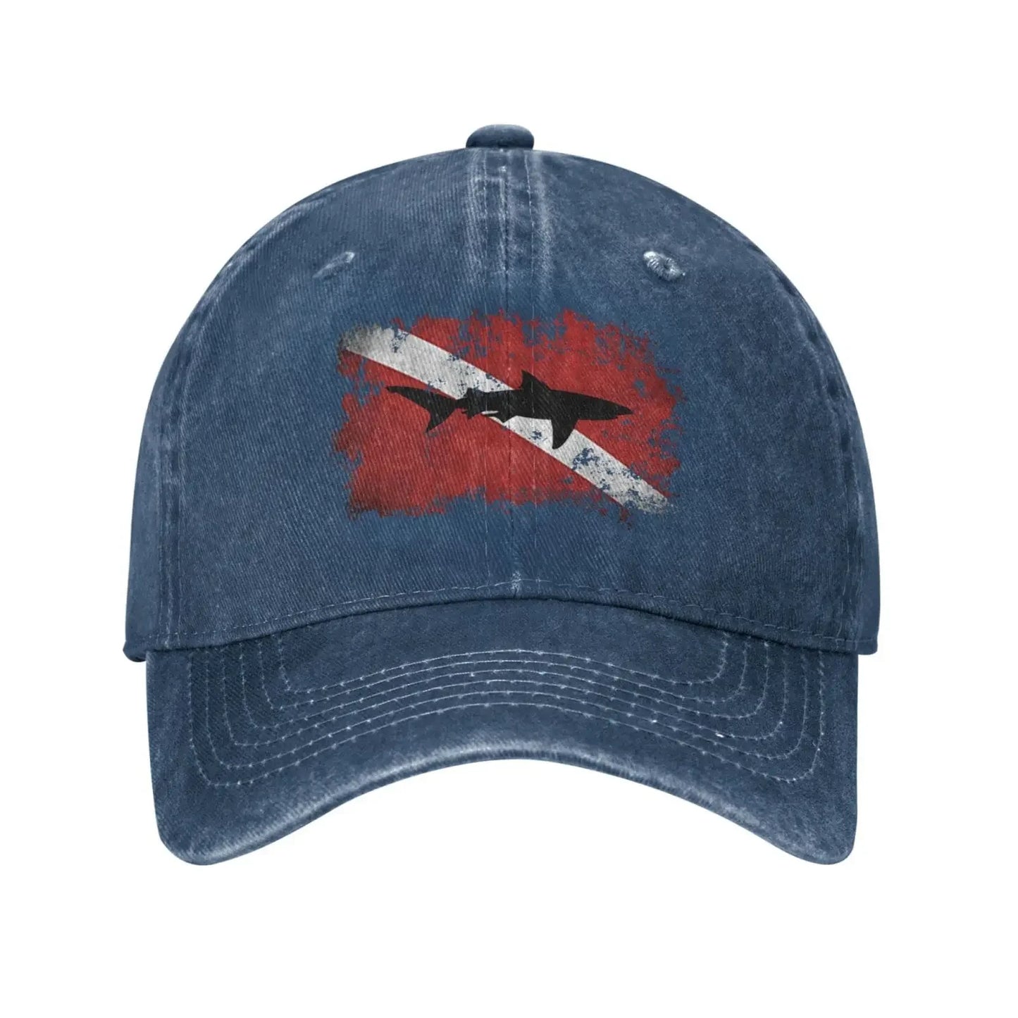 Casquette en denim de sport rétro unisexe, Snapback réglable, chapeau de cowboy de baseball uni, sensation de plongée sous-marine requin vintage