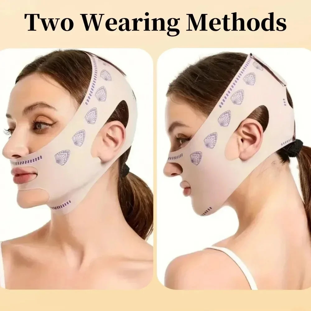 Mascarilla de lifting facial en V ajustable, vendaje de modelado facial reutilizable y transpirable para la reducción de la papada, estiramiento, regalo, 1 pieza