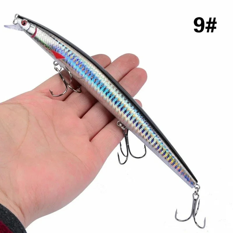 16 couleurs 18 cm 24g leurre de pêche méné Laser manivelle appât artificiel dur en plastique grand faux poisson leurres appât de pêche en mer