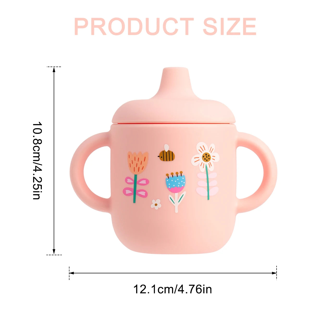 Tasse d'alimentation en Silicone pour bébé, 1 pièce, dessin animé, sans BPA, anti-fuite, tasse d'entraînement avec poignée, pour voyage, lavable au lave-vaisselle, articles pour bébé