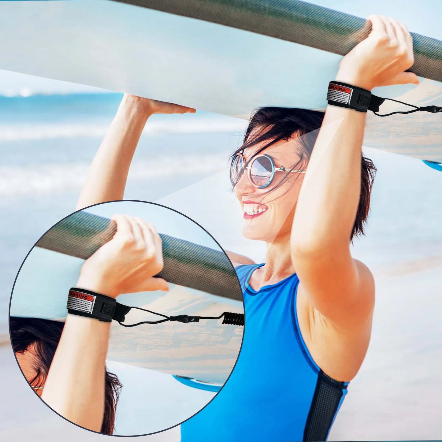 1 pièces nouvelle laisse de Surf chaude crochet de corde à main de sécurité et sangle à enveloppe unique laisse de moulard enroulée adaptée aux vagues de petite à moyenne taille
