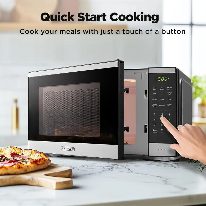 Four à micro-ondes de comptoir 0,9 pi³ — 6 menus automatiques, verrouillage enfant, 10 niveaux de puissance
