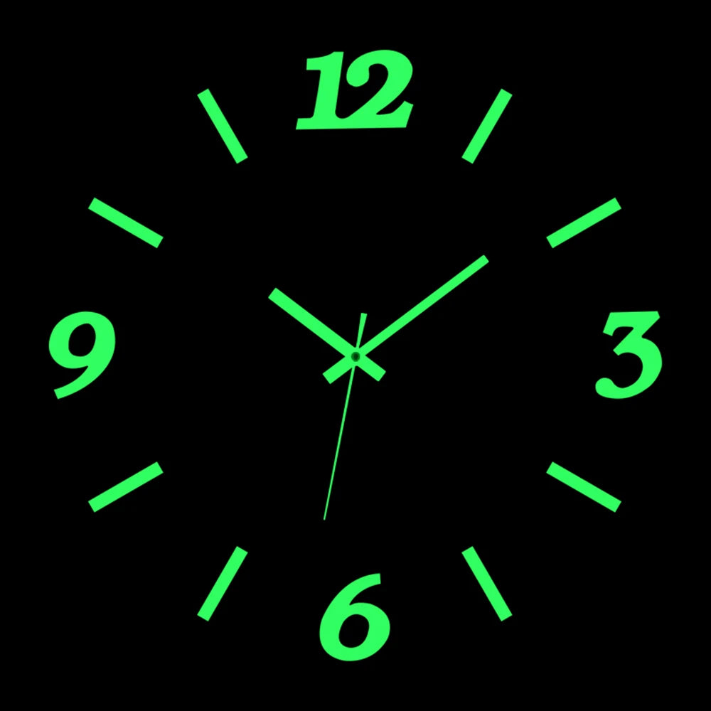 Wall clock DIY Luminous Wall Clock Quartz Watch Acrylic Mirror Stickers Wall Clock Wall Decoration Hot Home Decoration