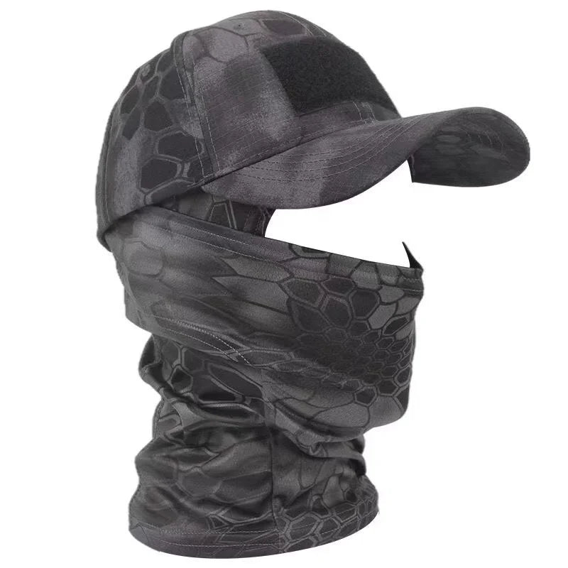 Casquette de baseball tactique camouflage, pour la pêche en plein air, la randonnée, la chasse, les sports, protection solaire, respirante, camouflage, cagoule, demi-masque de ski