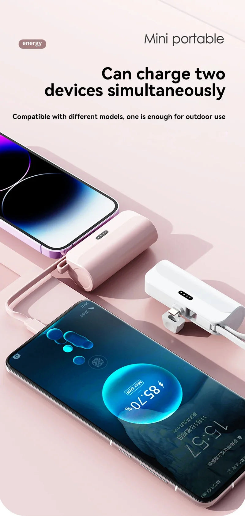 Batería externa de 300000 mAh, cápsula de batería portátil de gran capacidad, carga superrápida, batería externa portátil para todos los teléfonos 2026