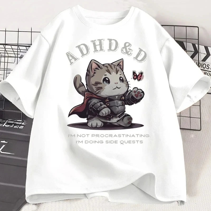 T-shirt humoristique graphique — manches courtes, été, ample, hauts, Y2K