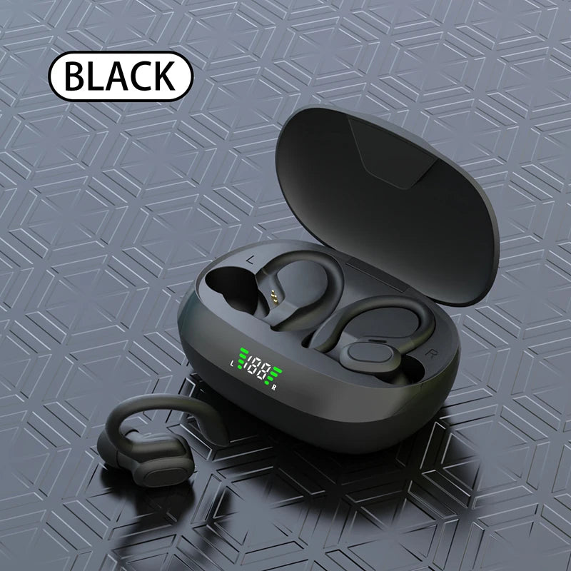Shuke Waterproof Bluetooth Earphones with Microphone, Wireless Headphones, Sport Ear Hook, Headset, 9D Hifi Stereo Sound