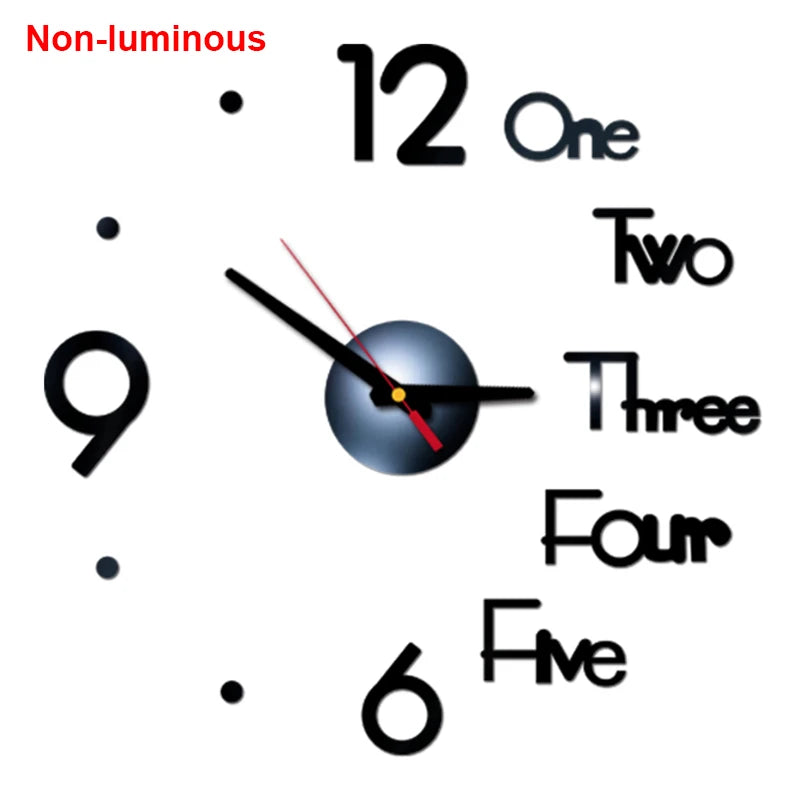 Wall clock DIY Luminous Wall Clock Quartz Watch Acrylic Mirror Stickers Wall Clock Wall Decoration Hot Home Decoration