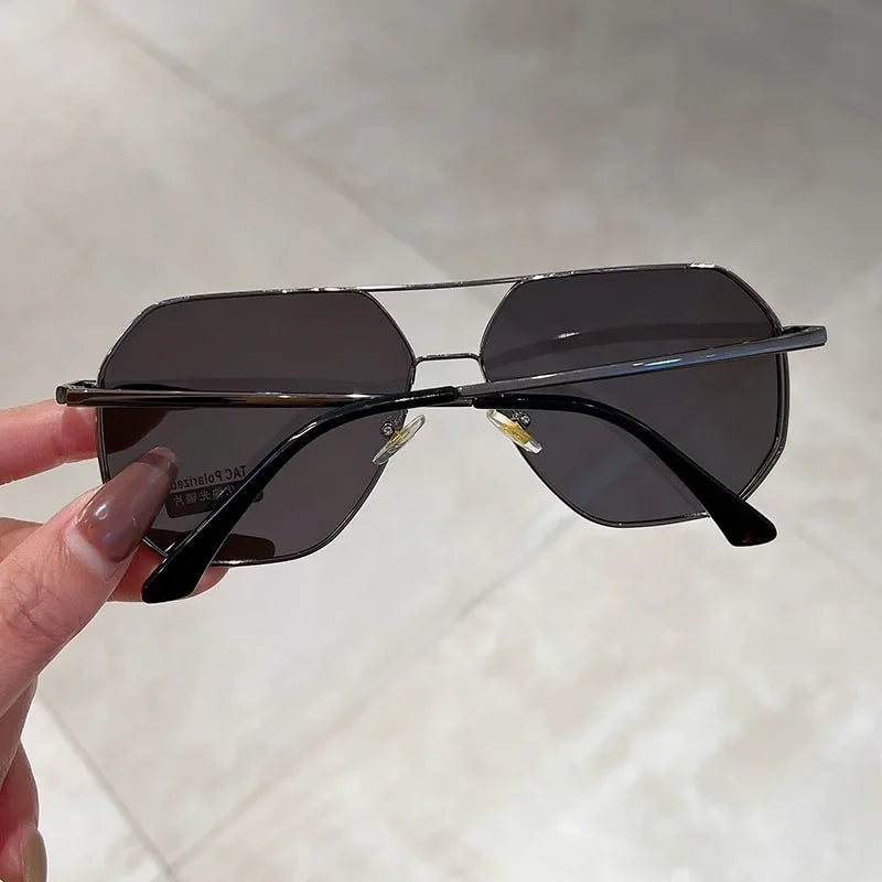 Lunettes de Soleil Dégradées pour Homme, Grande Monture, Pilote, Design, Anti-ZE, Zones Me UV400