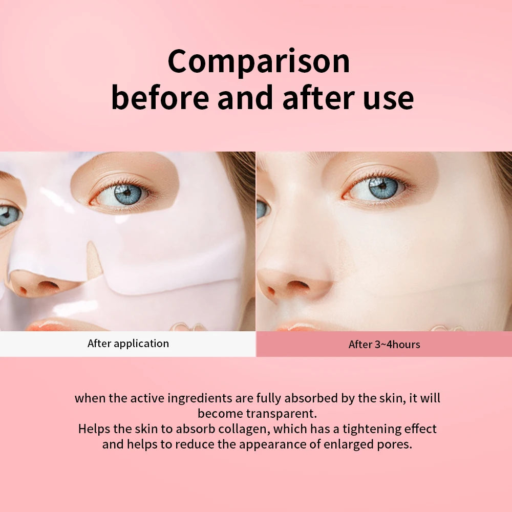 Biocolágeno, mascarilla facial profunda, suplemento de colágeno, mascarilla hidratante nocturna de hidrogel, mejora la elasticidad, minimiza los poros, reafirmante