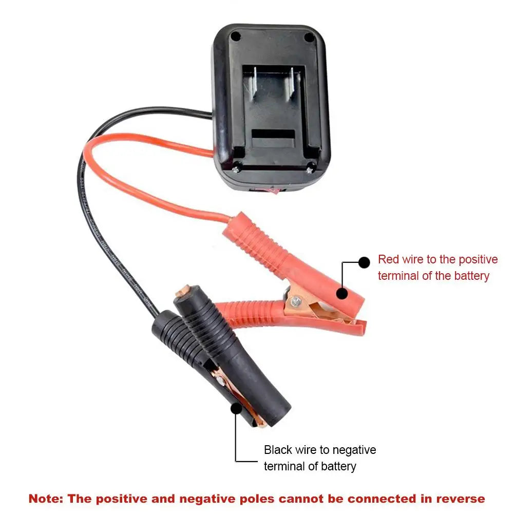 Convertisseur de batterie au lithium pour voiture — clip de chargeur, démarreur d'urgence, adaptateur de câble