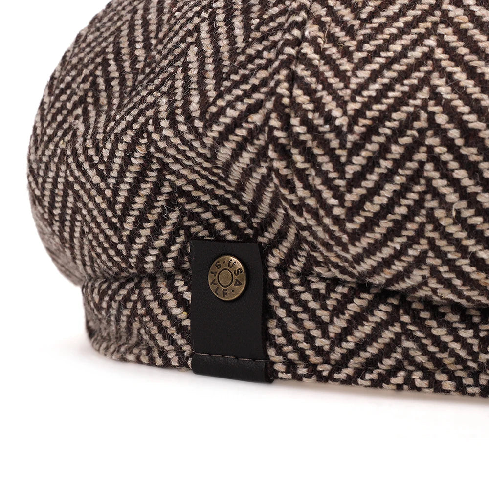 Wool Gavroche Caps Men Herringbone Flat Caps Women Men British Painter Hats Soft Autumn Winter Caps Hats Beret