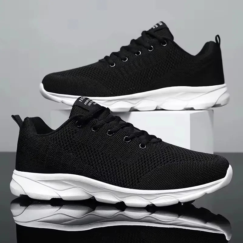 Men's Breathable Casual Sneakers, Summer White Running Shoes, Lightweight and Flexible Men's Sports Shoes, Size 35-45