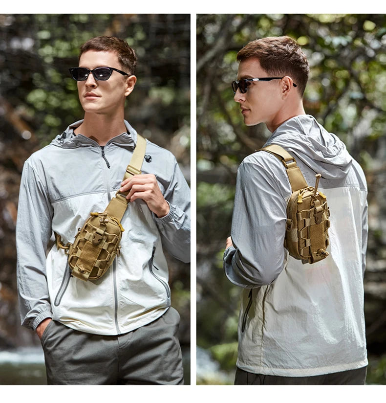 Sac de poitrine pour bouteille d'eau de Sport en plein air, couverture tactique suspendue à la taille, sacs de taille multifonctionnels, pochette de plate-forme de cyclisme d'escalade en plein air
