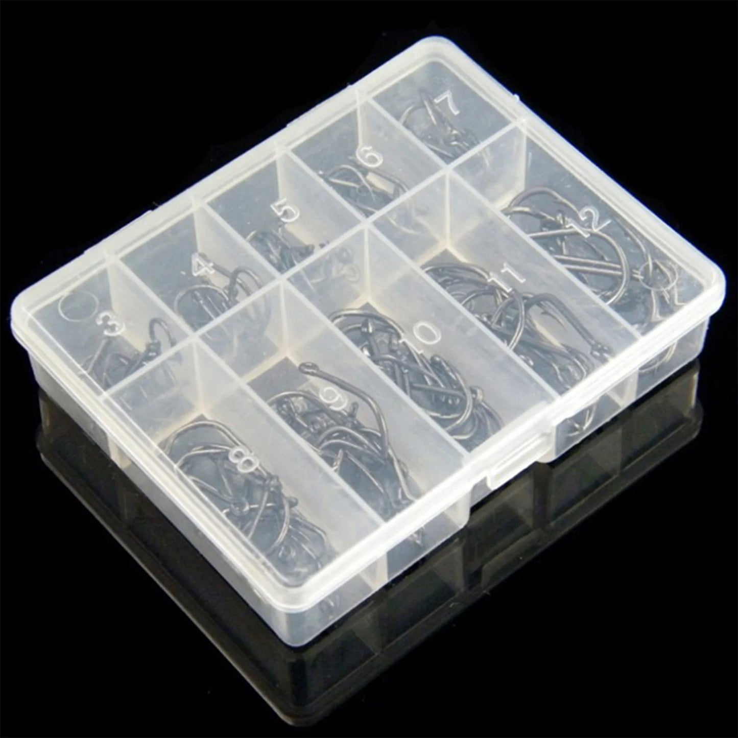 100 pièces d'hameçons de pêche en acier inoxydable, hameçons de pêche en carbone avec boucle, hameçons pointus à barbelures, ensemble d'hameçons de pêche en boîte, accessoires de pêche en mer