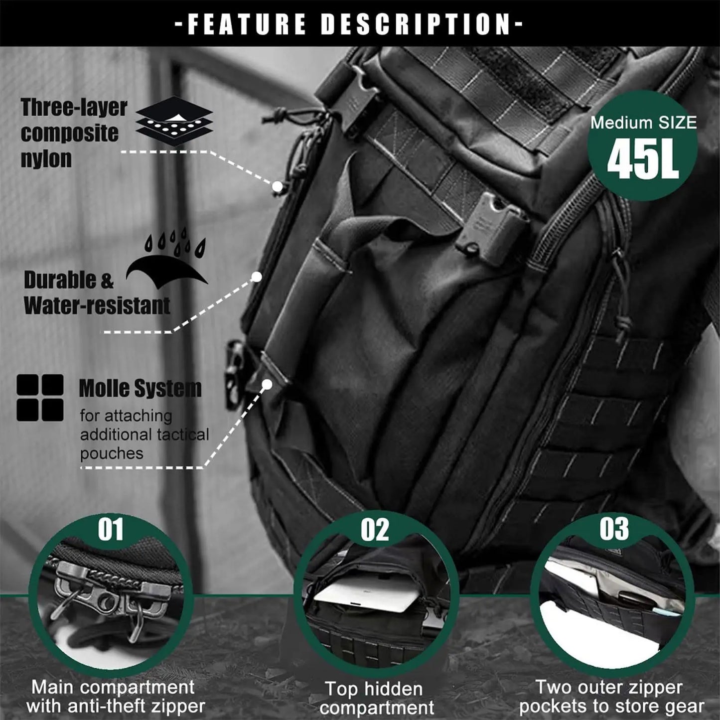 Sac à dos d'escalade en plein air pour hommes, tenue de pêche, sac de sport, voyage, Camping, randonnée, cyclisme, sac à main de Fitness, sacs d'école