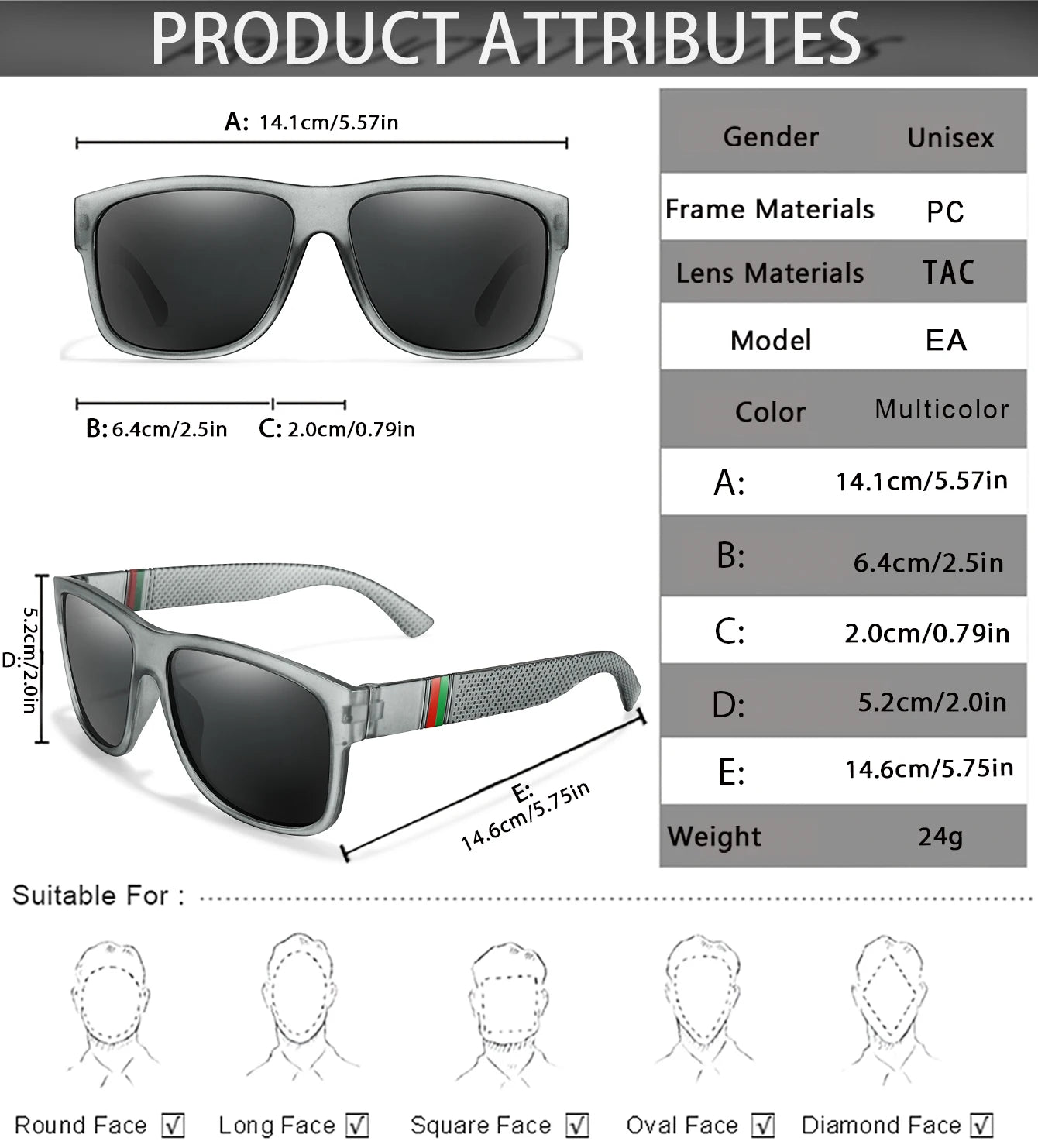 Lunettes de soleil polarisées carrées pour hommes, marque classique, pour la pêche, la conduite en plein air, le cyclisme, la course, Vintage, grand cadre, UV400