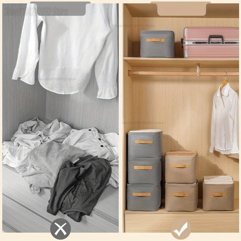 Wardrobe Storage Box, Fabric Storage Basket, Storage Box, Dormitory Wardrobe Storage Box, for Home, Dorm, and Spaces