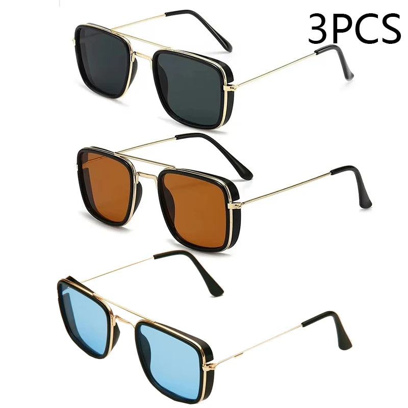 Lunettes de soleil rétro à petite monture carrée en métal, lunettes de protection UV, version coréenne, mode européenne et américaine