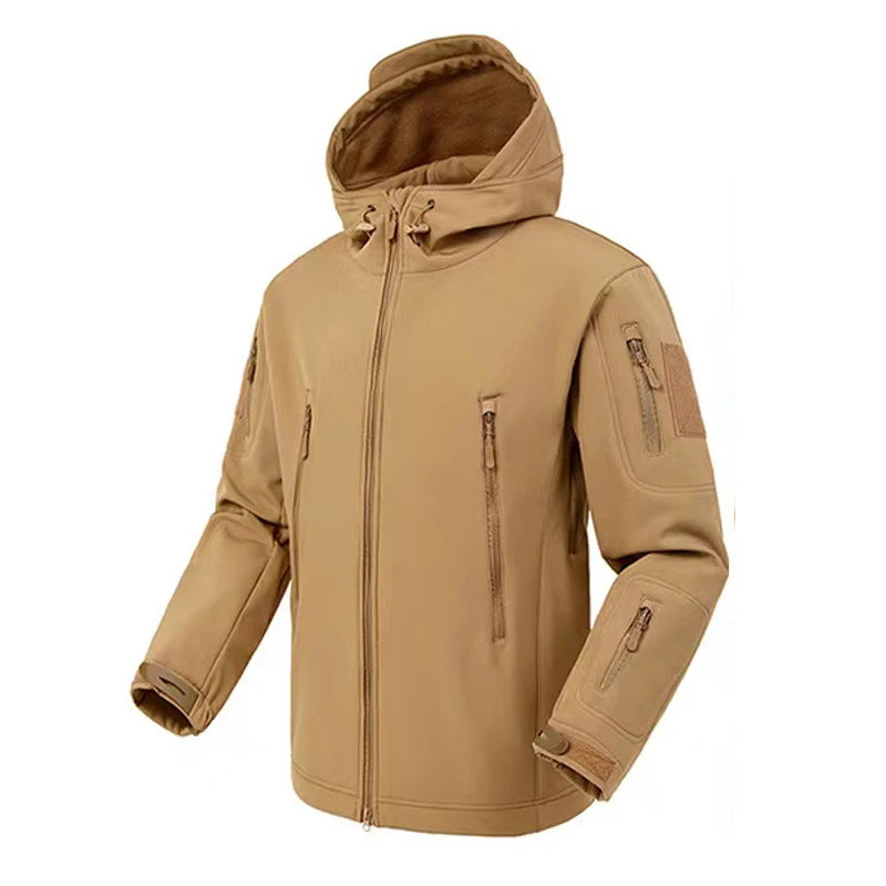 Vestes polaires SoftShell pour hommes, manteau coupe-vent à capuche, pêche, randonnée, Camping, escalade, ski, pantalons chauds, automne et hiver